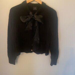 Anine Bing Black Satin Care Label